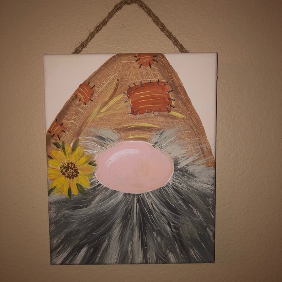 Hand Painted Fall Gnome 8x10 Canvas - Picture 7 of 12